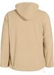 Fleecehoodie med h&oslash;j hals og broderet tekst, Beige, Packshot image number 1