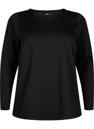A-formet bluse med tekstur, Black