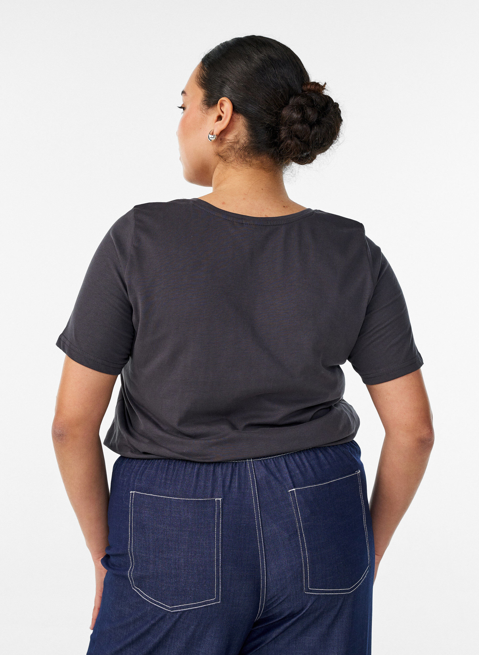 ZizziT-shirt med motiv, Gr&aring;, Model image number 2