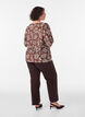 Viskosebluse med V-udsk&aelig;ring, Brun, Model image number 2