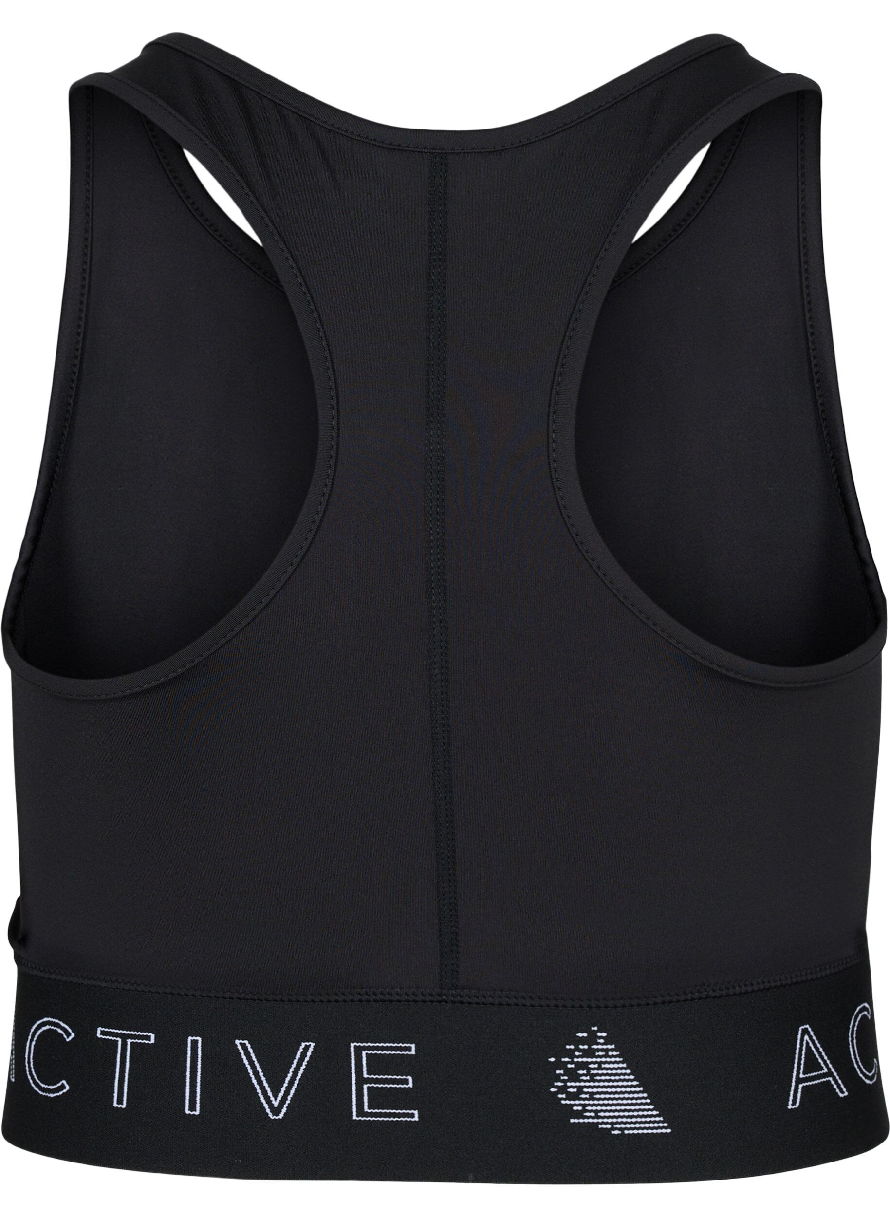 Zizzi Sports bh med teksttryk , Black, Packshot image number 1