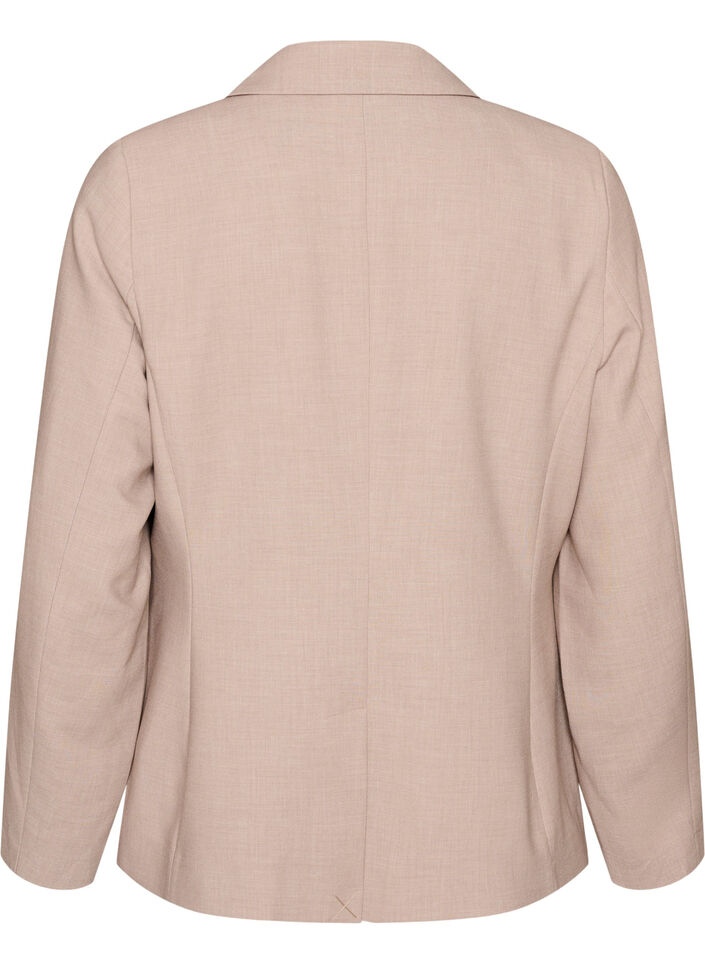Klassisk blazer med enkel knaplukning og lommer, Beige, Packshot image number 1