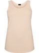 Ensfarvet basis top i bomuld, Beige, Packshot image number 0