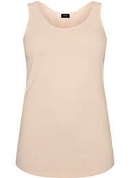 Ensfarvet basis top i bomuld, Beige
