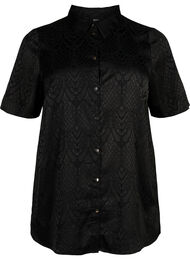 Lang skjorte med strukturmønster, Black