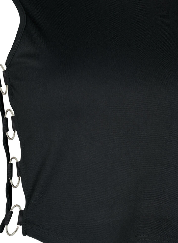 Kort top med åben detalje i siden, Black, Packshot image number 3