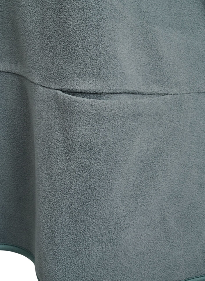 L&oslash;s fleecebluse med lommer, Gr&oslash;n, Packshot image number 3