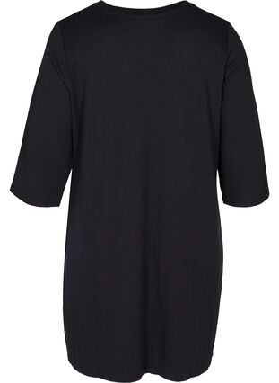 Kjole med v-hals og 3/4 ærmer, Black, Packshot image number 1