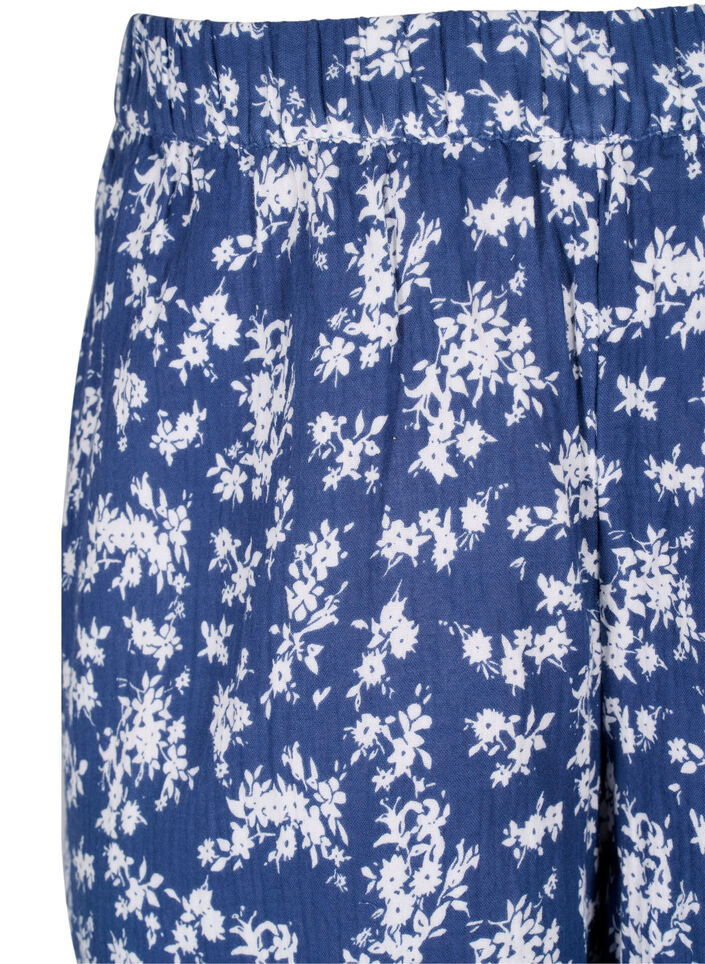 Blomstrede natshorts i bomuld, V. Indigo Flower AOP, Packshot image number 2