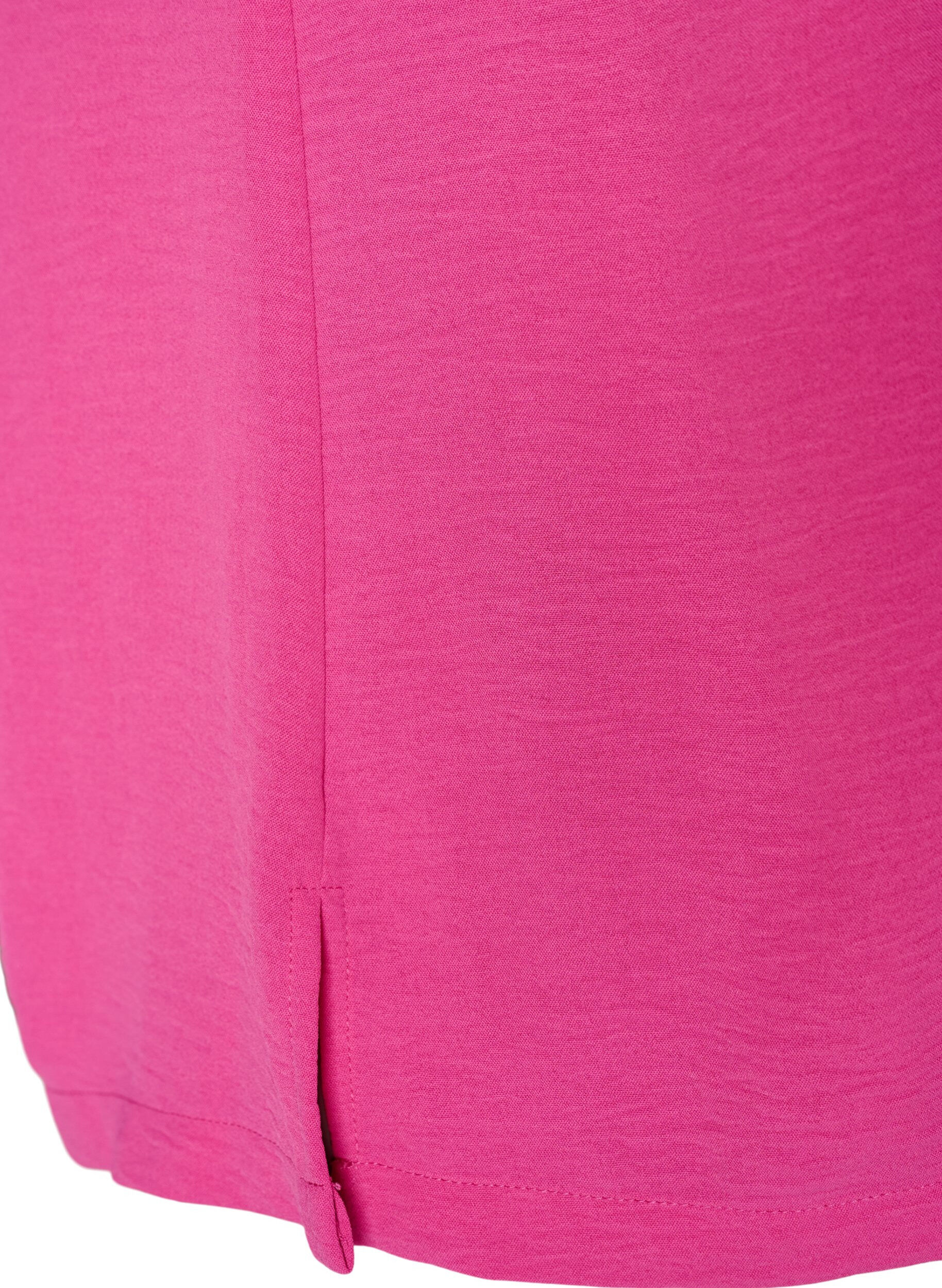 Zizzi&AElig;rmel&oslash;s top med rynkedetaljer, Lyser&oslash;d, Packshot image number 3