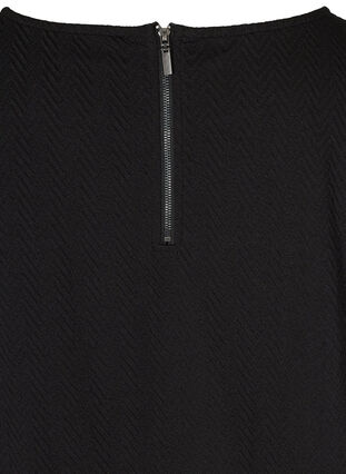 Bluse med struktur og 3/4 ærmer, Black, Packshot image number 3