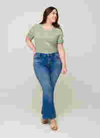 Ellen bootcut jeans med høj talje, Blue denim, Model