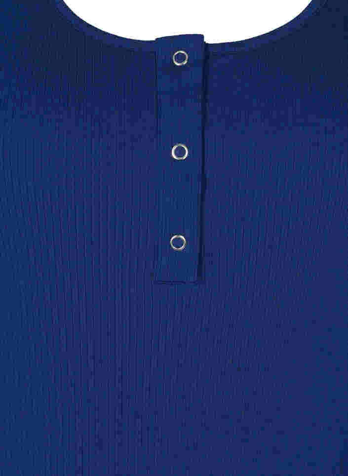 Top med rund hals i ribkvalitet, Twilight Blue, Packshot image number 2