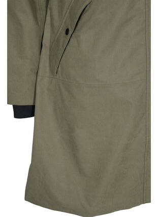 Vandtæt jakke med aftagelig hætte, Dusty Olive, Packshot image number 3