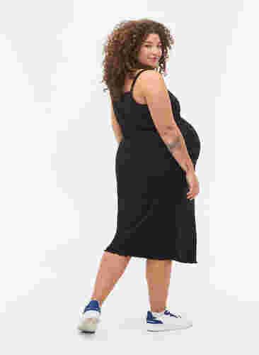 Graviditets kjole i rib, Black, Model image number 1
