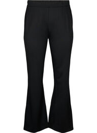Bootcut bukser i viskosemix, Sort