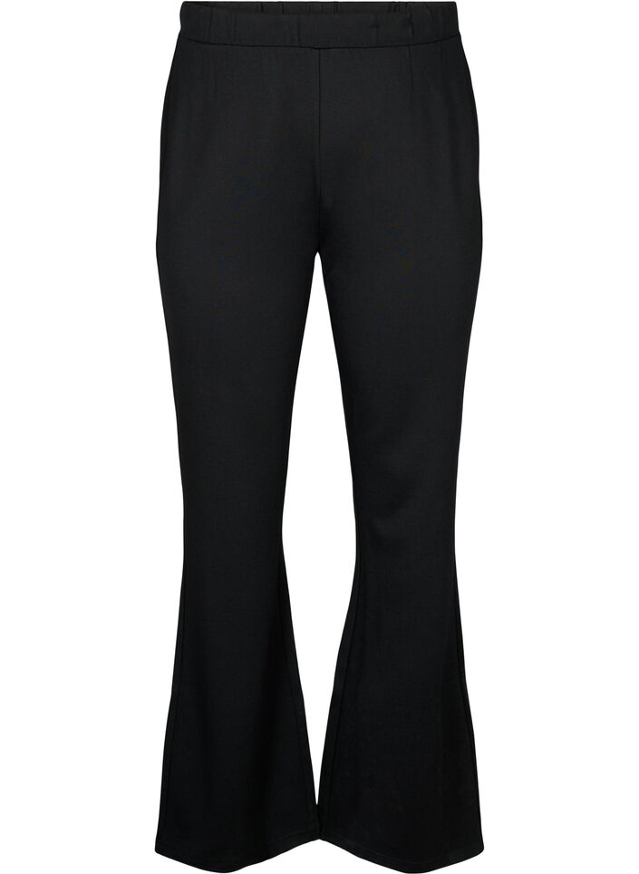 Bootcut bukser i viskosemix, Sort, Packshot image number 0
