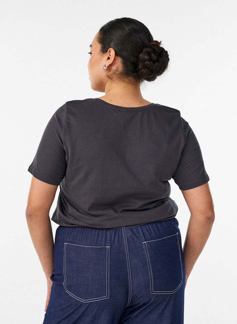 T-shirt med motiv, Gr&aring;, Model image number 2