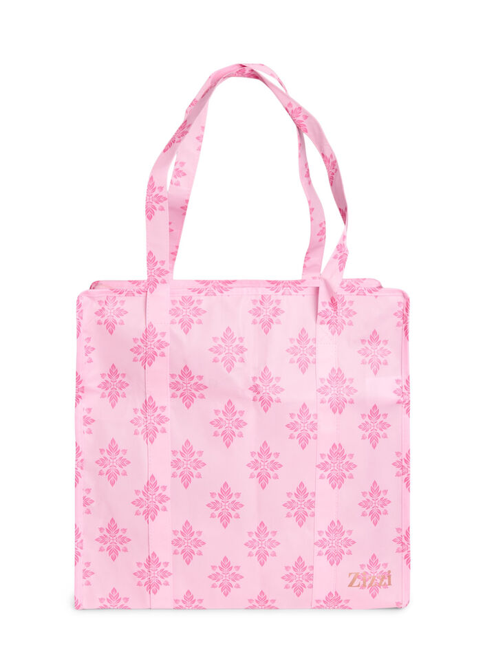 Shoppingbag med lynl&aring;s, Lyser&oslash;d, Packshot image number 1