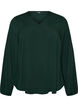 Viskosebluse med V-hals og lange &aelig;rmer, Gr&oslash;n, Packshot image number 0