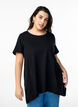 T-shirt med rund hals og A-facon, Sort, Model image number 0