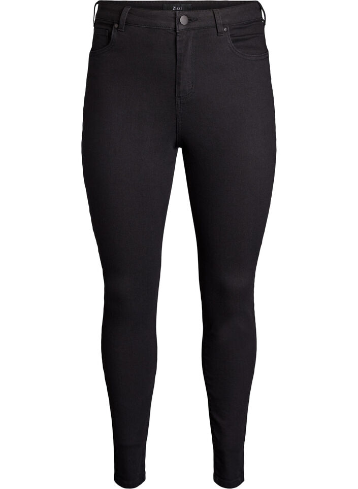 Amy jeans med h&oslash;j talje og super slim fit, Sort, Packshot image number 0