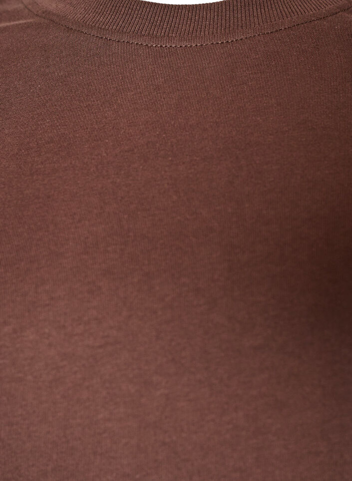 Basis t-shirt i bomuld med rund hals , Brun, Packshot image number 2