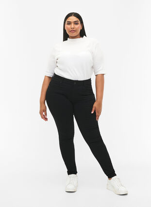 Slim fit bukser med lommer, Black, Model image number 0