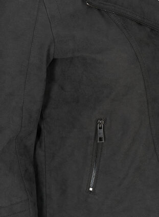 Imiteret læderjakke, Dark Grey as sample, Packshot image number 3