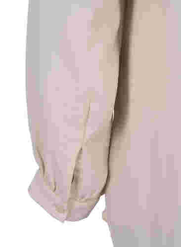 Langærmet bluse med v-udskæring, Warm Off-white, Packshot image number 3