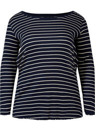 Stribet bluse med rund hals, Night Sky Stripe