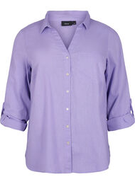 Skjortebluse med knaplukning, Lavender