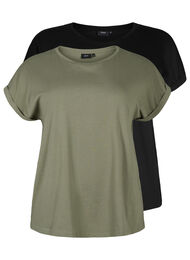 2-pak kort&aelig;rmet t-shirts, Gr&oslash;n