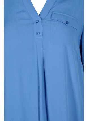Viskose tunika med korte ærme, Ultramarine, Packshot image number 2