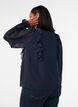 Transparent bluse med fl&aelig;ser og bindeb&aring;nd, Bl&aring;, Model image number 2