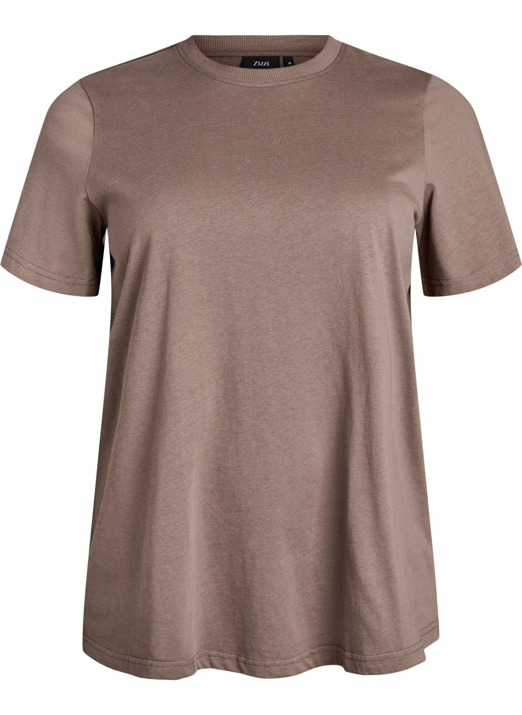 Basis t-shirt i bomuld med rund hals
