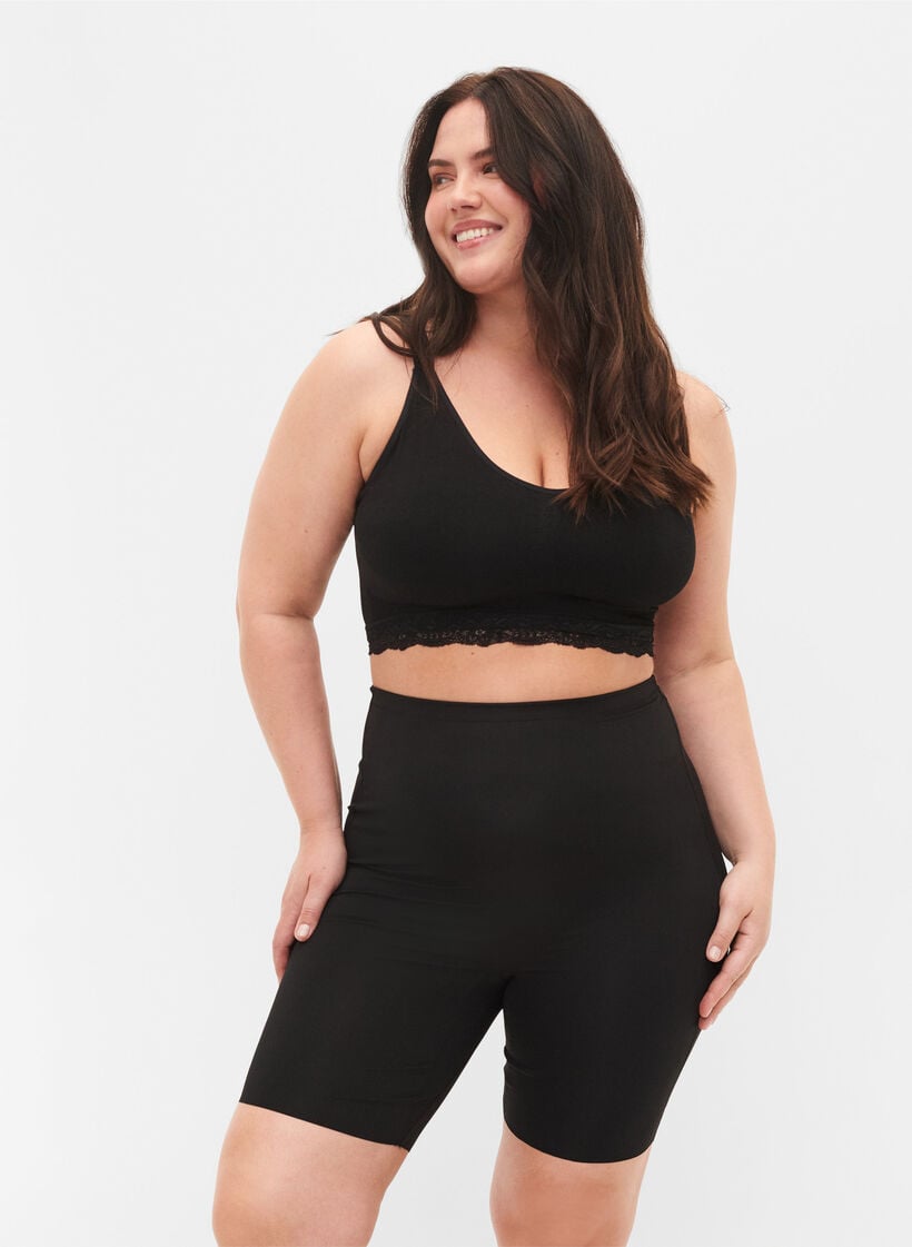 Light shapewear shorts med h&oslash;j talje, Sort, Model image number 0