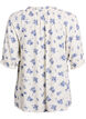 Blomstret viskosebluse med halvlange &aelig;rmer, Hvid, Packshot image number 1