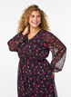 Kjole i chiffon med blomsterprint og lange &aelig;rmer, Sort, Model image number 2