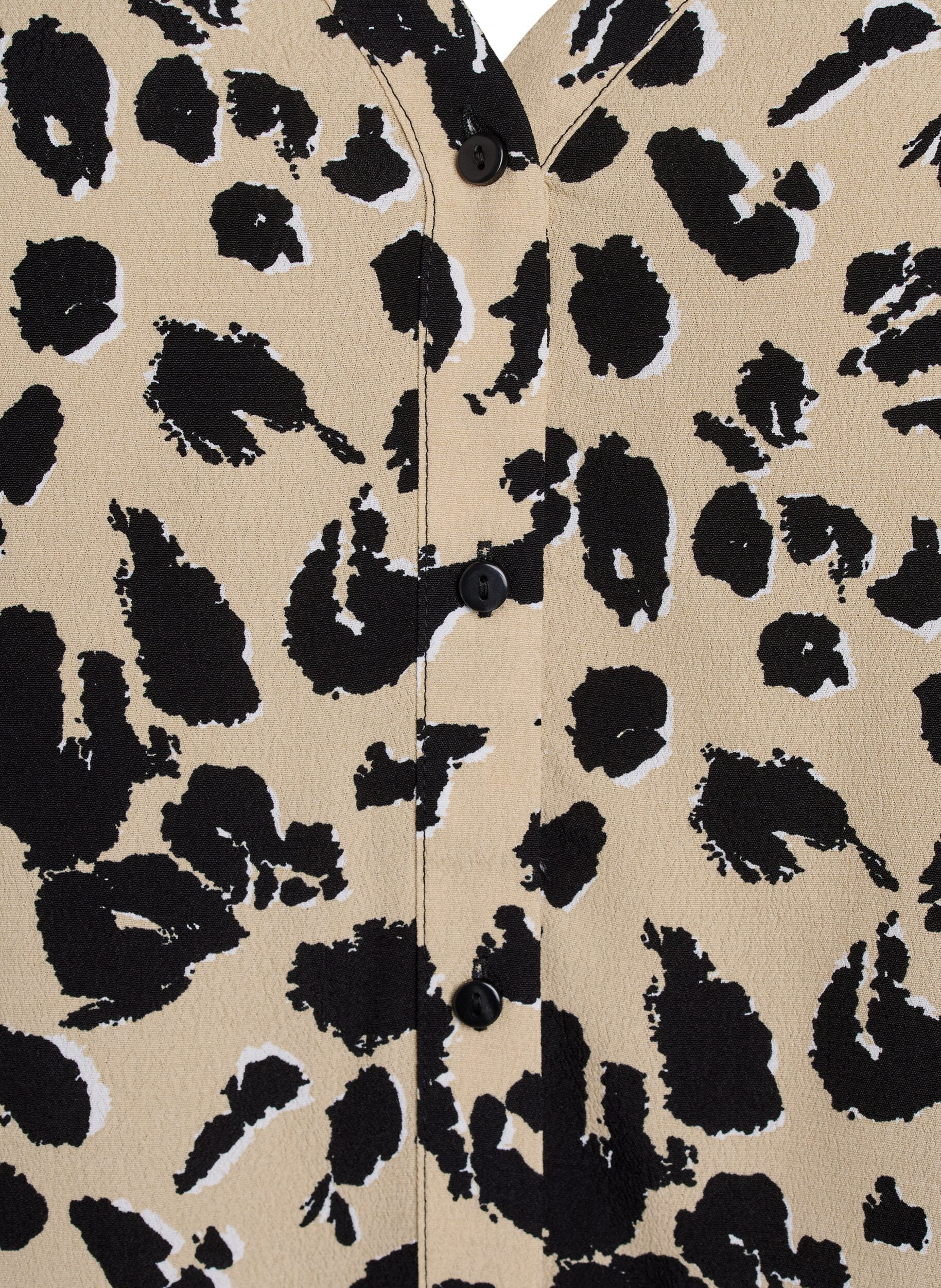 Zizzi Kort&aelig;rmet skjortebluse i viskose, Beige, Packshot image number 2