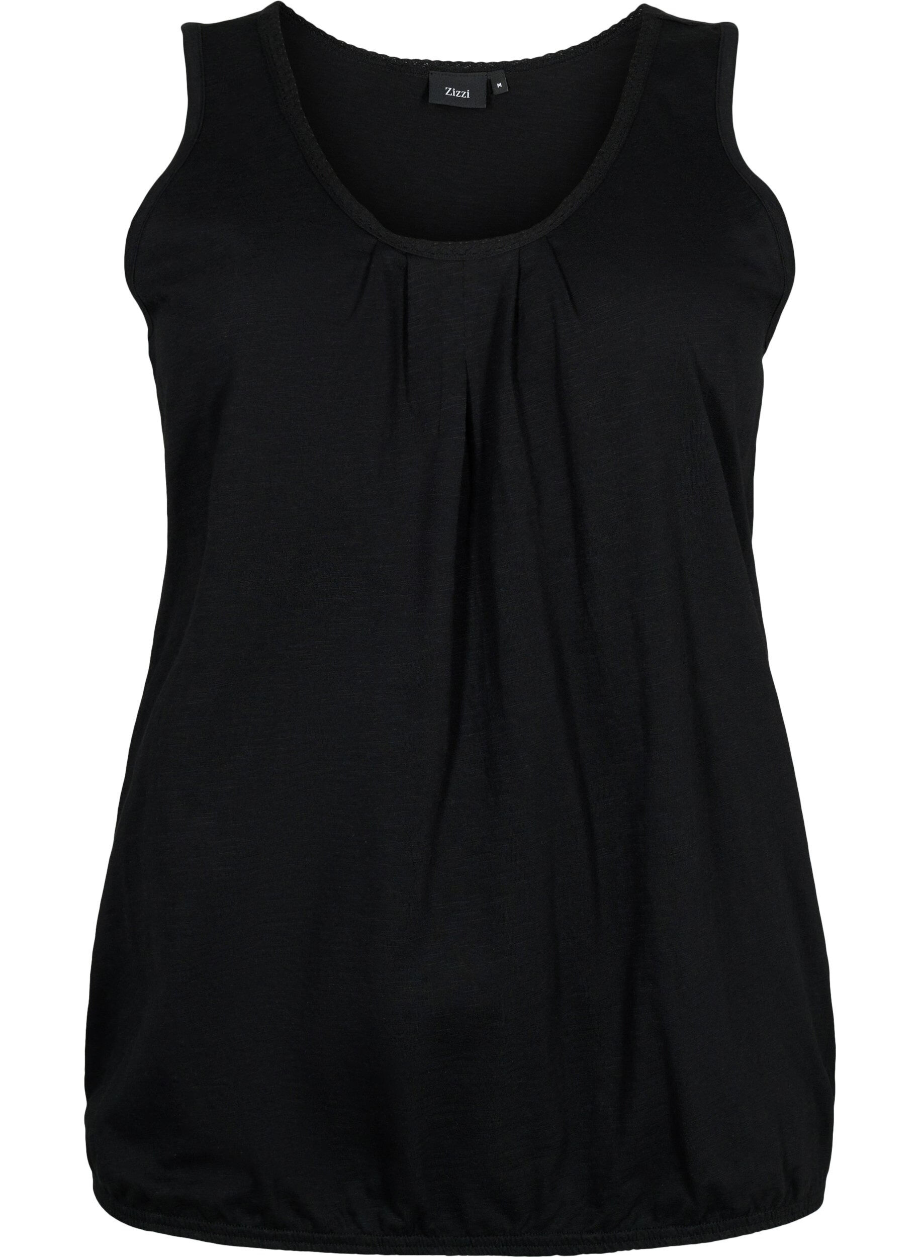 Zizzi 2-pak bomuldstop med blondekant, Rosebloom / Black, Packshot image number 3