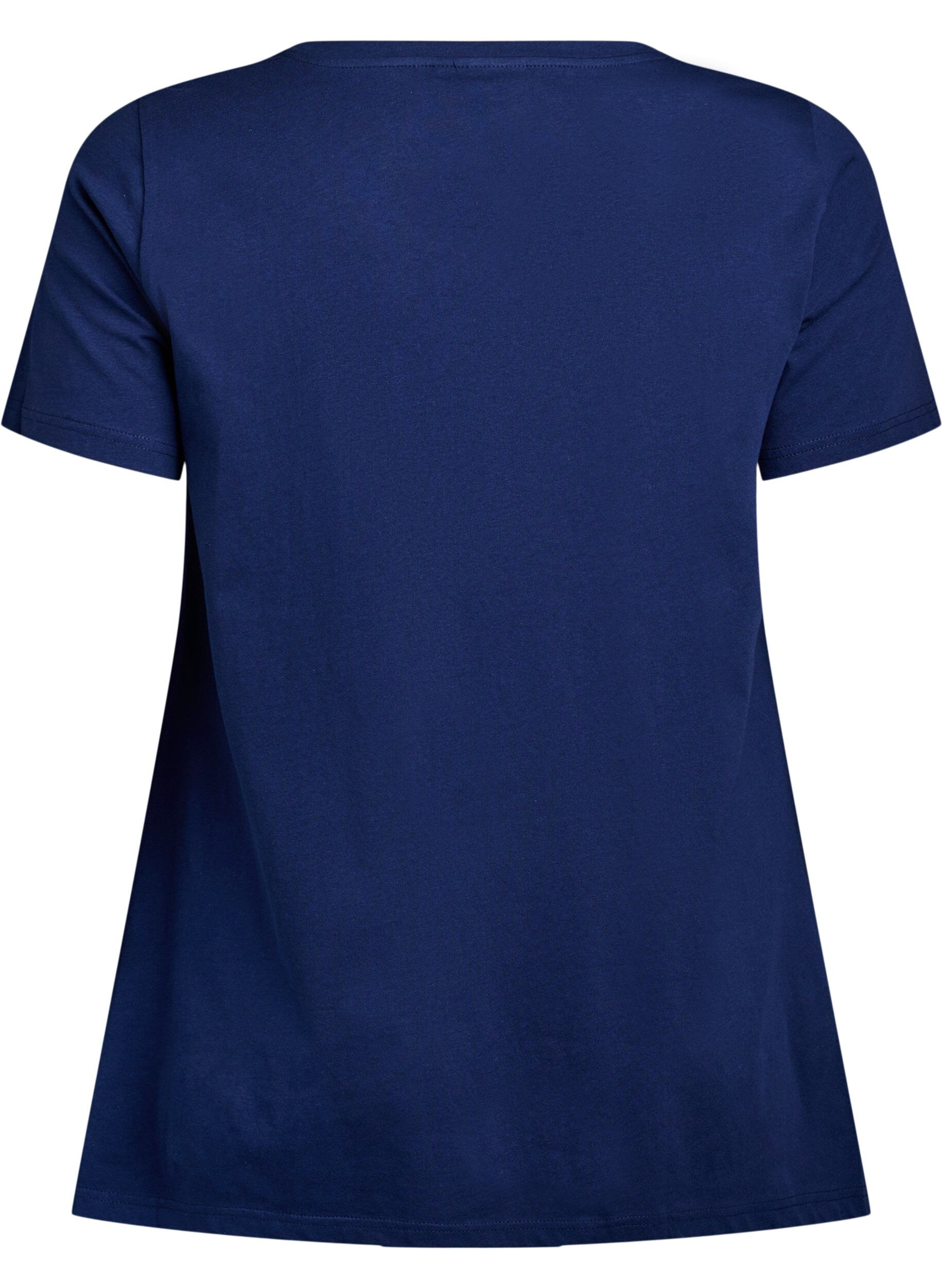 ZizziT-shirt med rund hals og A-facon, Bl&aring;, Packshot image number 1
