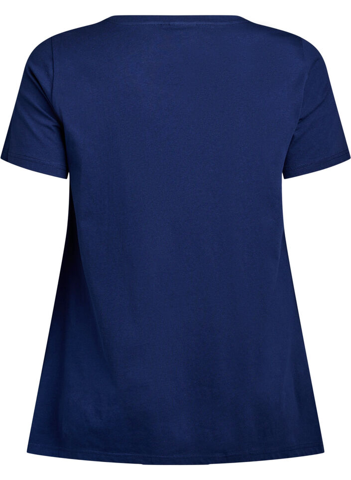 T-shirt med rund hals og A-facon, Bl&aring;, Packshot image number 1