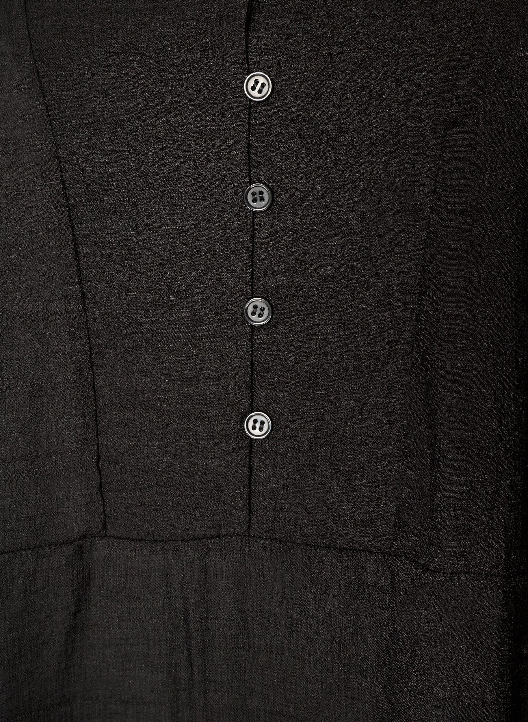 ZizziViskosekjole med broderi og fl&aelig;selag, Sort, Packshot image number 2