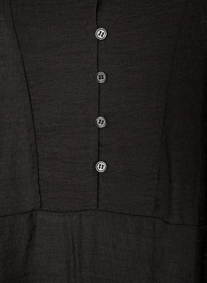 Viskosekjole med broderi og fl&aelig;selag, Sort, Packshot image number 2