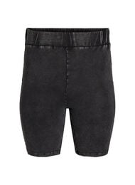 T&aelig;tsiddende jerseyshorts med washed effekt, Sort
