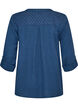 Bluse i bomuldsmusselin med broderi anglaise, Bl&aring;, Packshot image number 1