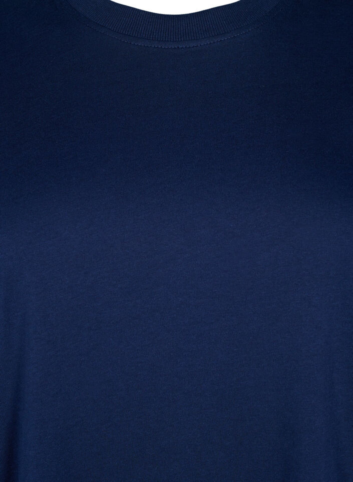 Basis t-shirt i bomuld med rund hals , Bl&aring;, Packshot image number 2