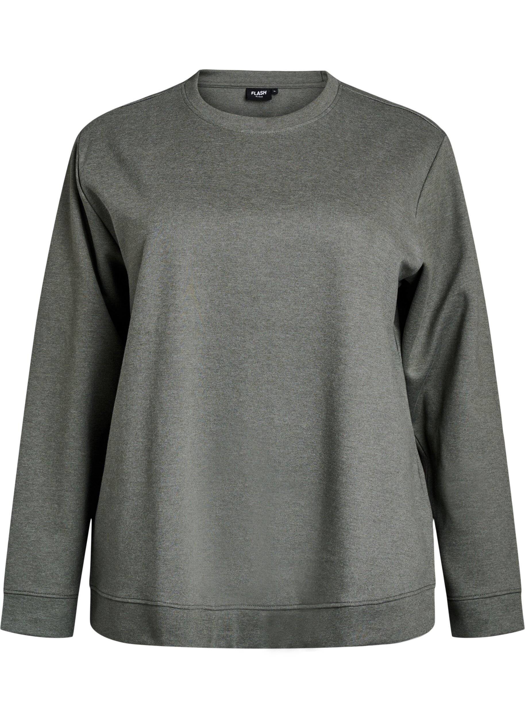 ZizziSweatshirt med rund hals, Gr&oslash;n, Packshot image number 0