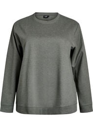Sweatshirt med rund hals, Gr&oslash;n